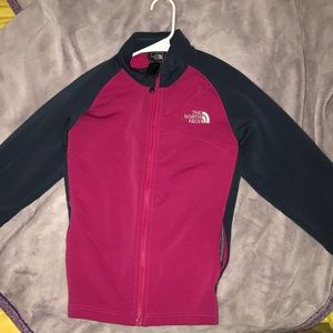 Dark grey and pink Northface sweater .